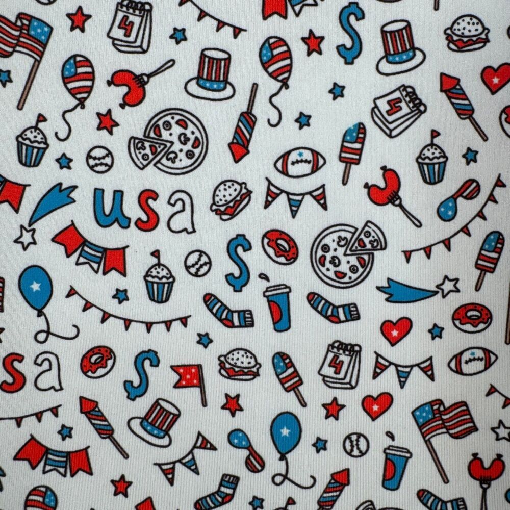 Sunday Swagger Polo Shirt Mens 3XL White Short Sleeve USA 4th Of July Print